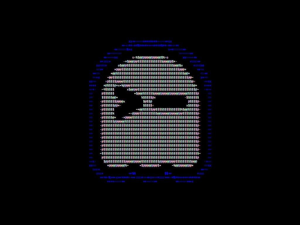 The Ghostty terminal with some ASCII art.