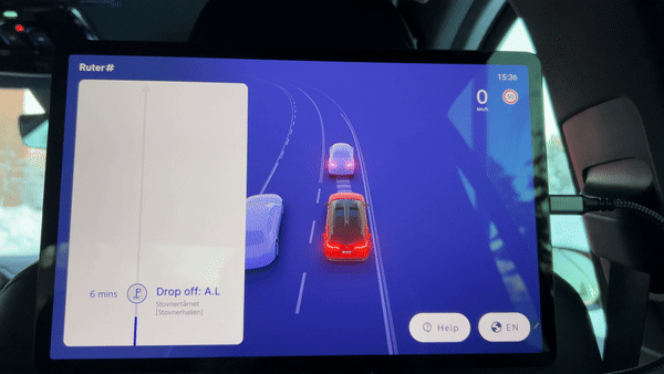 image of the infotanment screen showing what the sensor captures.